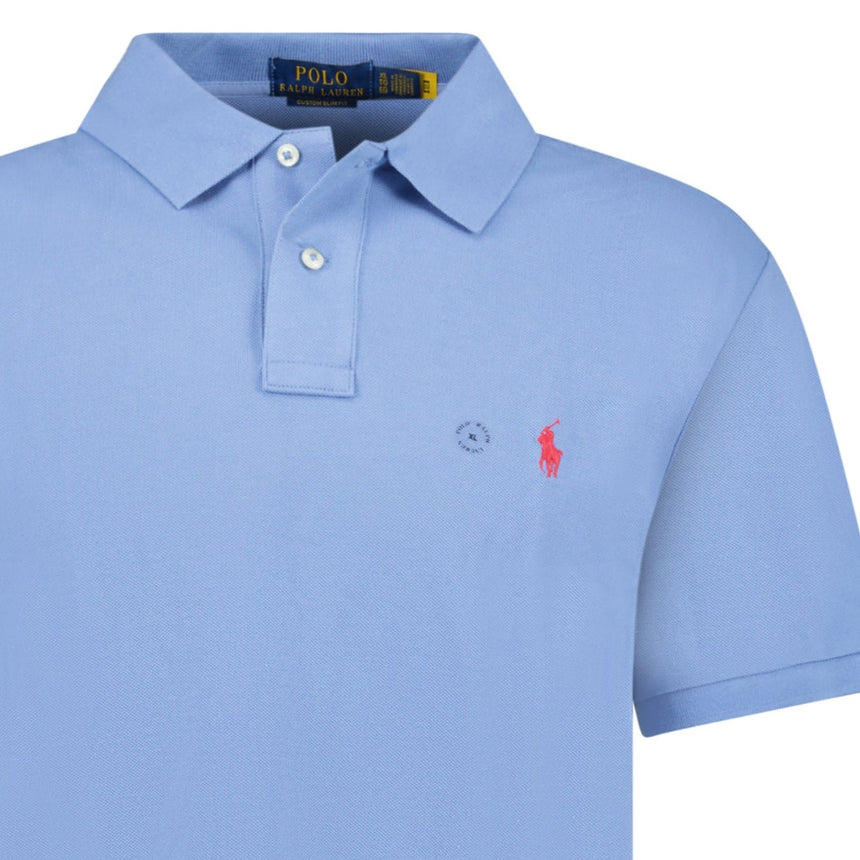 Polo Ralph Lauren Custom Slim Fit Mesh Polo Shirt in Campus Blue - Boinclo - Outlet Sale Under Retail