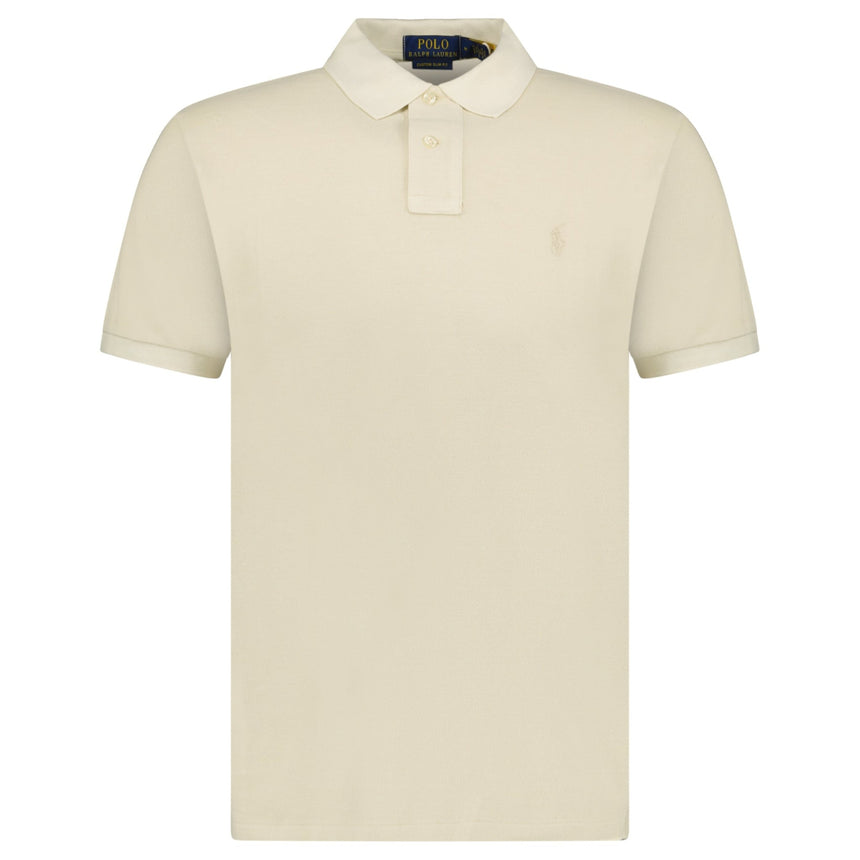 Polo Ralph Lauren Custom Slim Fit Mesh Polo Shirt in Natural - Boinclo - Outlet Sale Under Retail
