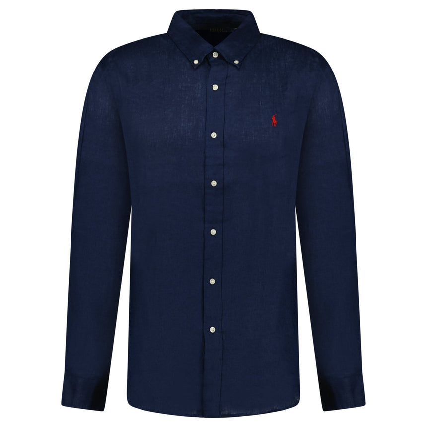 Polo Ralph Lauren Slim Fit Linen Shirt in Newport Navy - Boinclo - Outlet Sale Under Retail