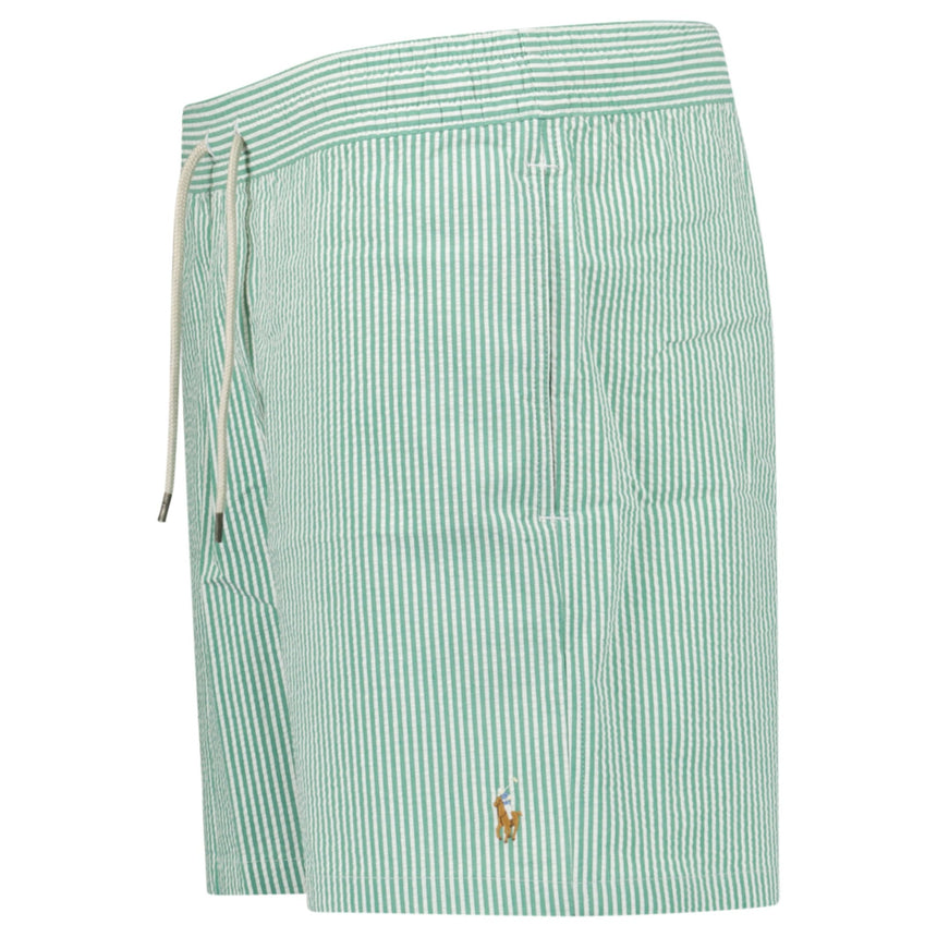 Polo Ralph Lauren Traveler Classic Swim Trunk in Raft Green Seersucker - Boinclo - Outlet Sale Under Retail