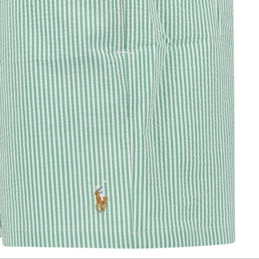 Polo Ralph Lauren Traveler Classic Swim Trunk in Raft Green Seersucker - Boinclo - Outlet Sale Under Retail