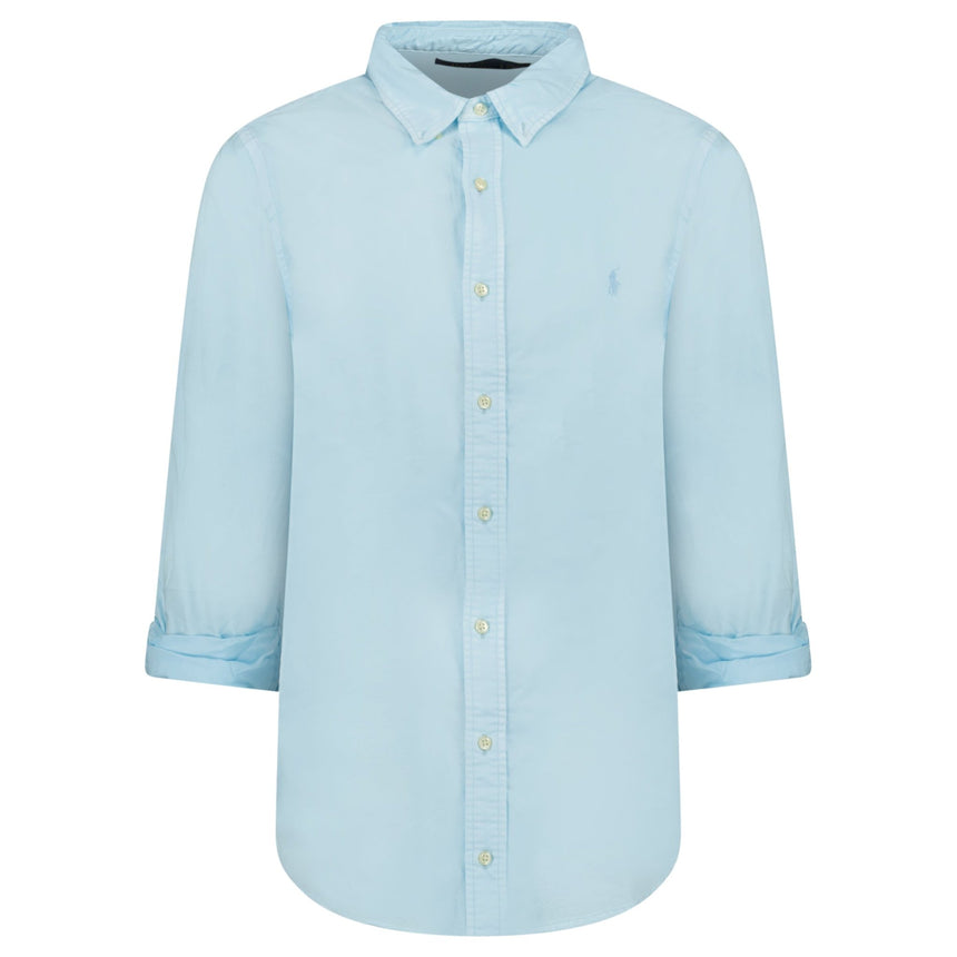 Ralph Lauren Custom Fit Long Sleeve Sport Shirt in Sky - Boinclo - Outlet Sale Under Retail