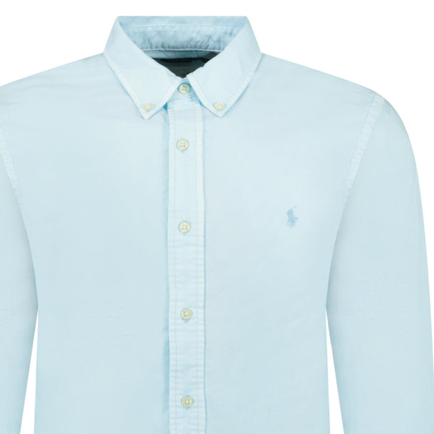 Ralph Lauren Custom Fit Long Sleeve Sport Shirt in Sky - Boinclo - Outlet Sale Under Retail