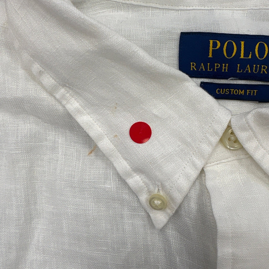 Polo Ralph Lauren Slim Fit Stretch Long Sleeve Sport Shirt White (Defect) - Boinclo - Outlet Sale Under Retail