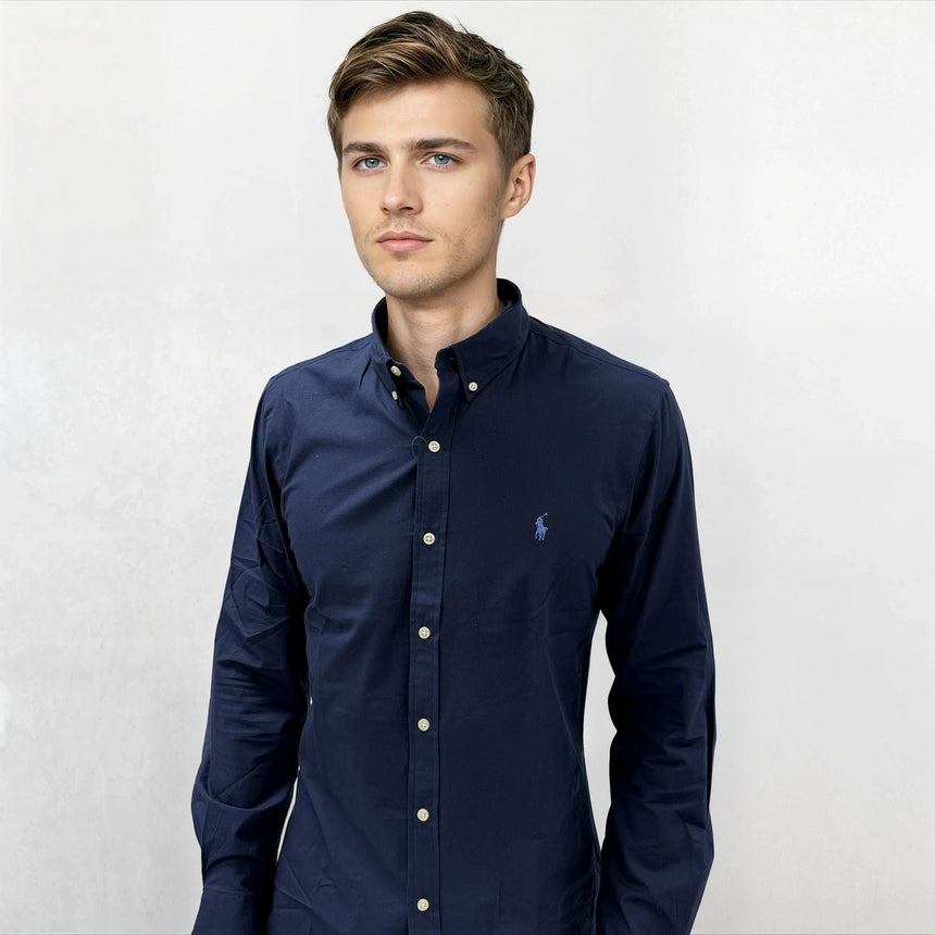 Polo Ralph Lauren Slim Fit Stretch Oxford Shirt Navy - Boinclo - Outlet Sale Under Retail