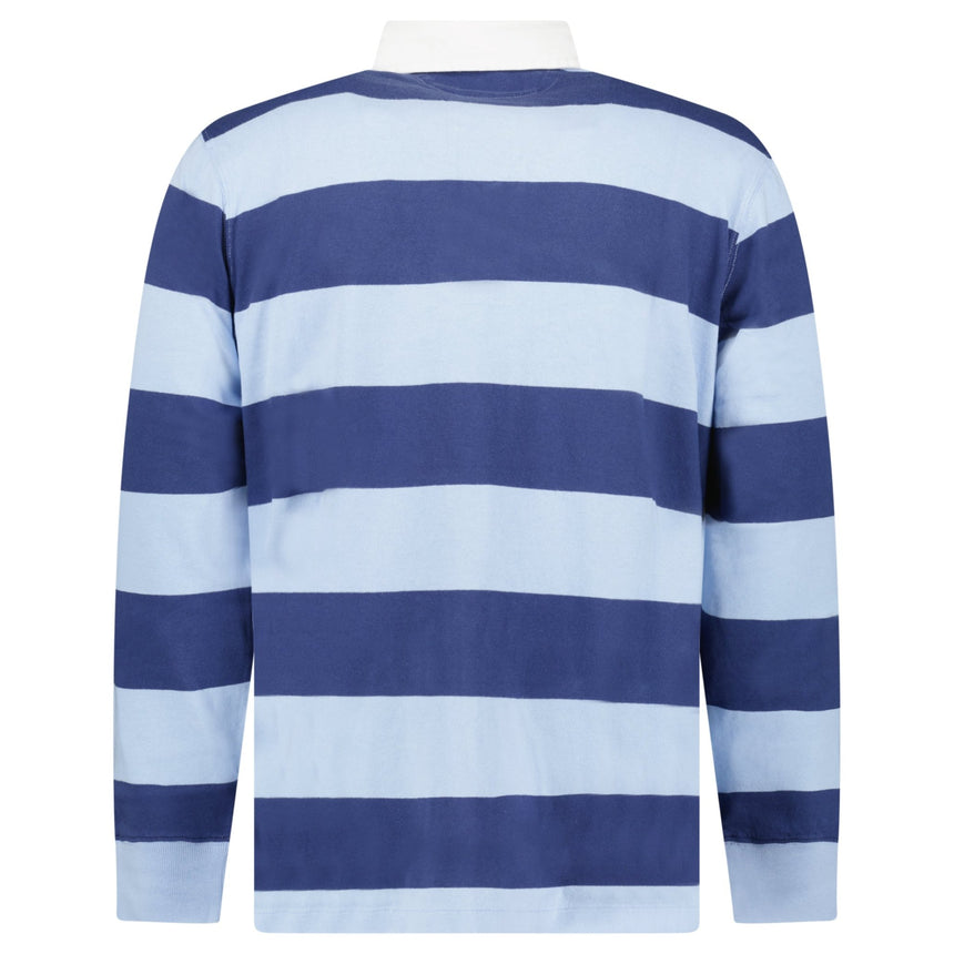Polo Ralph Lauren The Iconic Rugby Shirt in Powder Blue and Newport Navy - Boinclo - Outlet Sale Under Retail