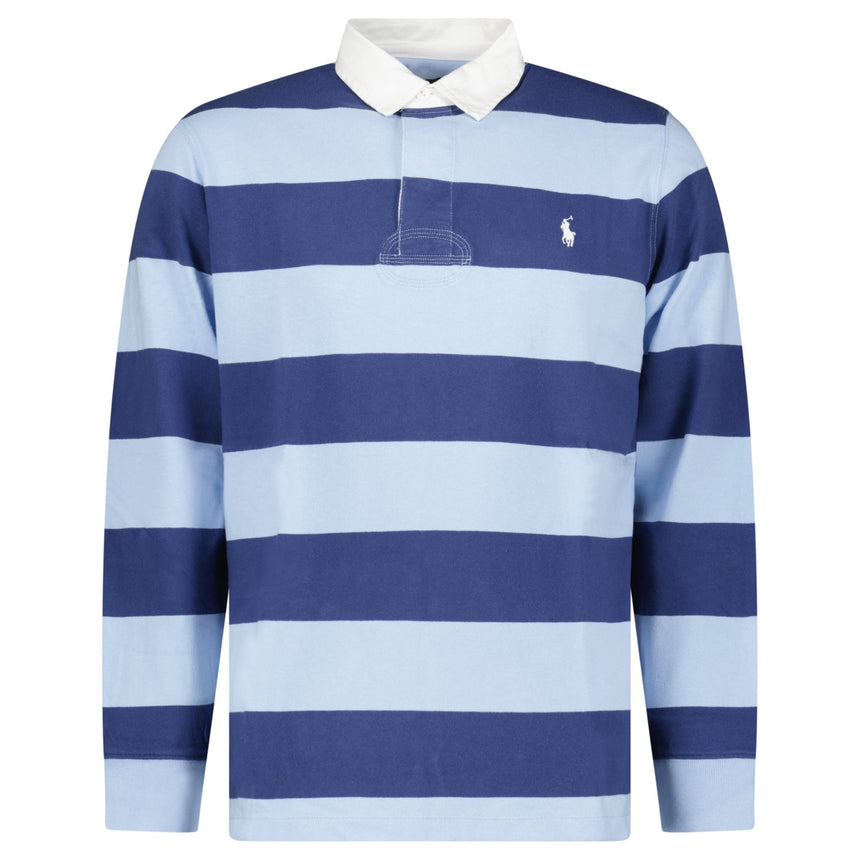 Polo Ralph Lauren The Iconic Rugby Shirt in Powder Blue and Newport Navy - Boinclo - Outlet Sale Under Retail