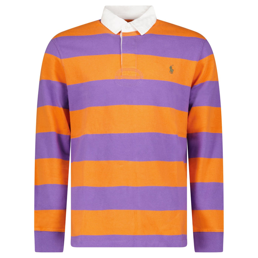 Polo Ralph Lauren The Iconic Rugby Shirt in Purple Lilac and Kona Orange - Boinclo - Outlet Sale Under Retail