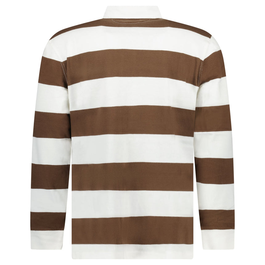 Polo Ralph Lauren The Iconic Rugby Shirt in White and Brown - Boinclo - Outlet Sale Under Retail