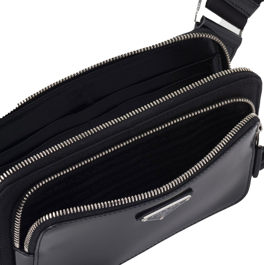 Prada Metal Logo Leather Belt Bag Black - Boinclo ltd - Outlet Sale Under Retail