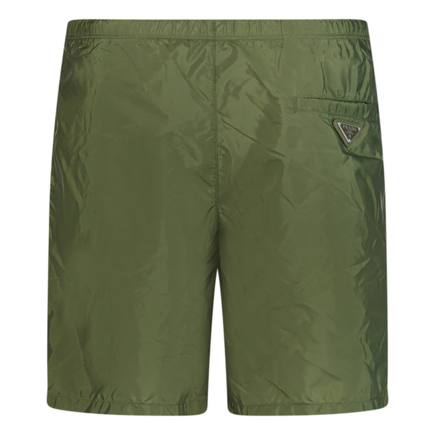 Prada Metal Logo Swim Shorts Khaki - Boinclo ltd - Outlet Sale Under Retail