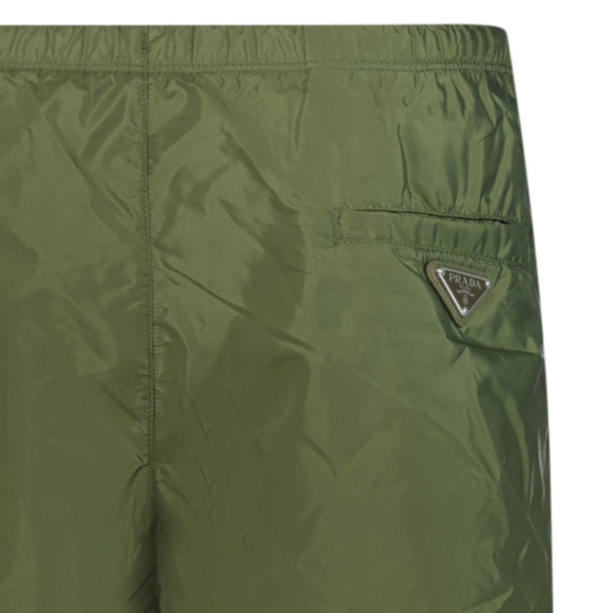 Prada Metal Logo Swim Shorts Khaki - Boinclo - Outlet Sale Under Retail