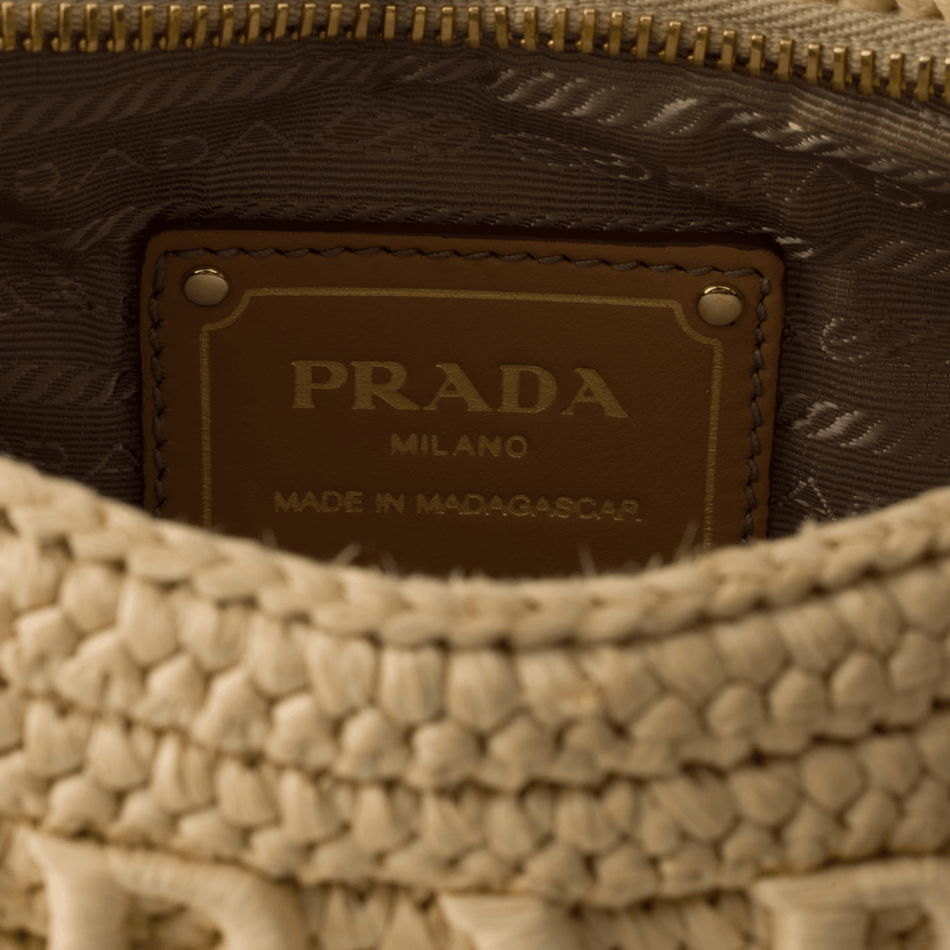 Prada Crochet Arque Bag Natural Brown - Boinclo - Outlet Sale Under Retail