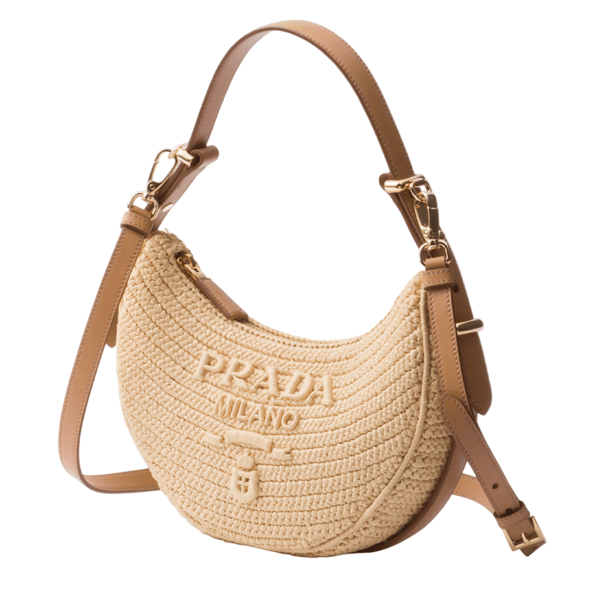 Prada Crochet Arque Bag Natural Brown - Boinclo - Outlet Sale Under Retail