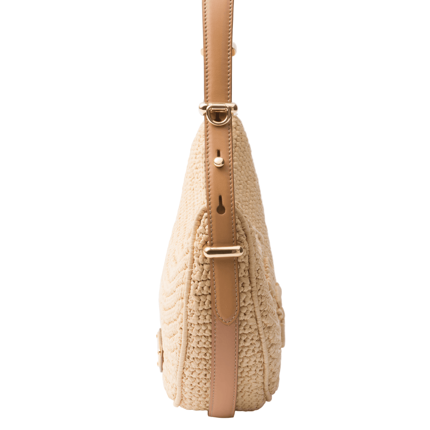 Prada Crochet Arque Bag Natural Brown - Boinclo - Outlet Sale Under Retail