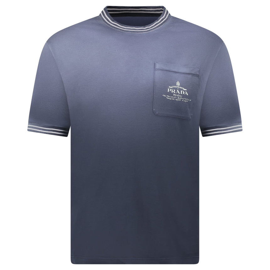 Prada Logo Old Effect T-Shirt in Blue - Boinclo - Outlet Sale Under Retail