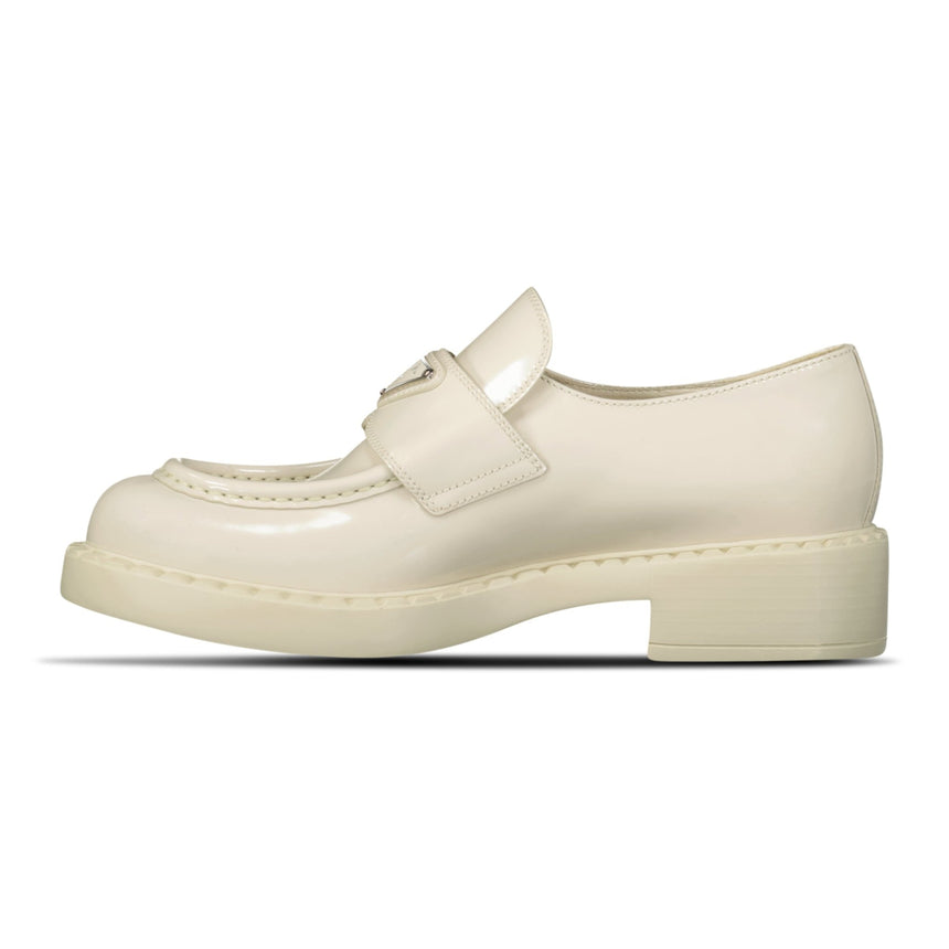 Prada Logo - Plaque Chunky Loafers in Cream - Boinclo - Outlet Sale Under Retail