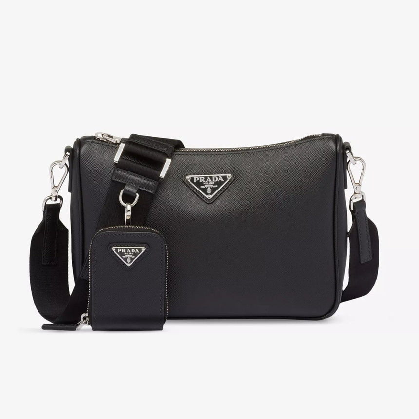 Prada Saffiano - Leather Shoulder Bag in Black - Boinclo - Outlet Sale Under Retail