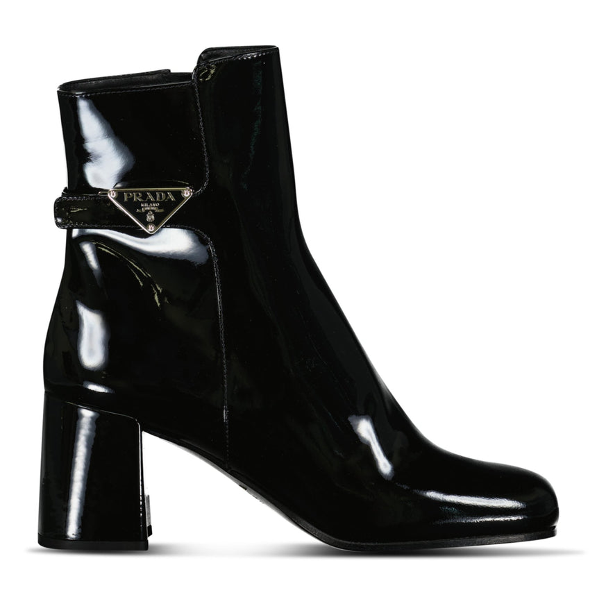 Prada Tronchetti Ank Boots in Black Patent Leather - Boinclo - Outlet Sale Under Retail