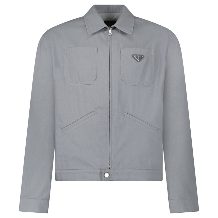 Prada Raw Denim Cotton Zip Jacket in Grey - Boinclo - Outlet Sale Under Retail