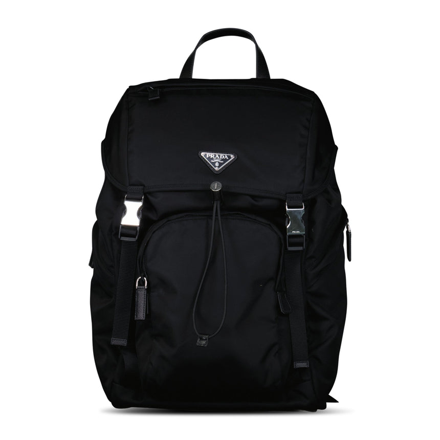 Prada Re - Nylon and Saffiano Leather Backpack in Black - Boinclo - Outlet Sale Under Retail