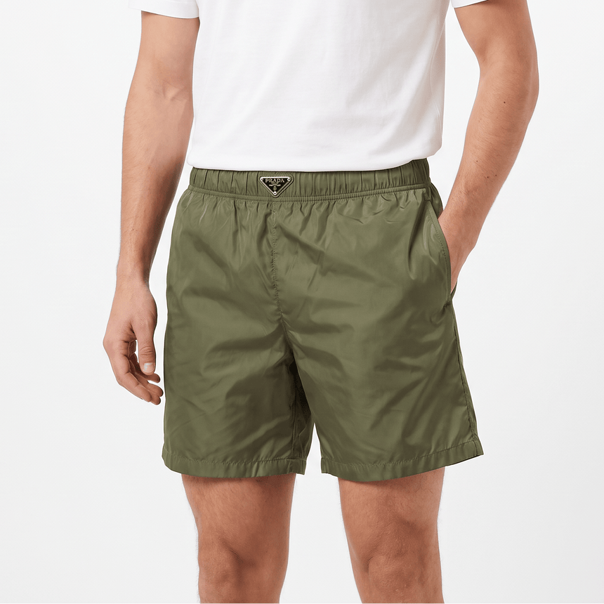 Prada Re-Nylon Swim Shorts in Military Green - Boinclo - Outlet Sale Under Retail