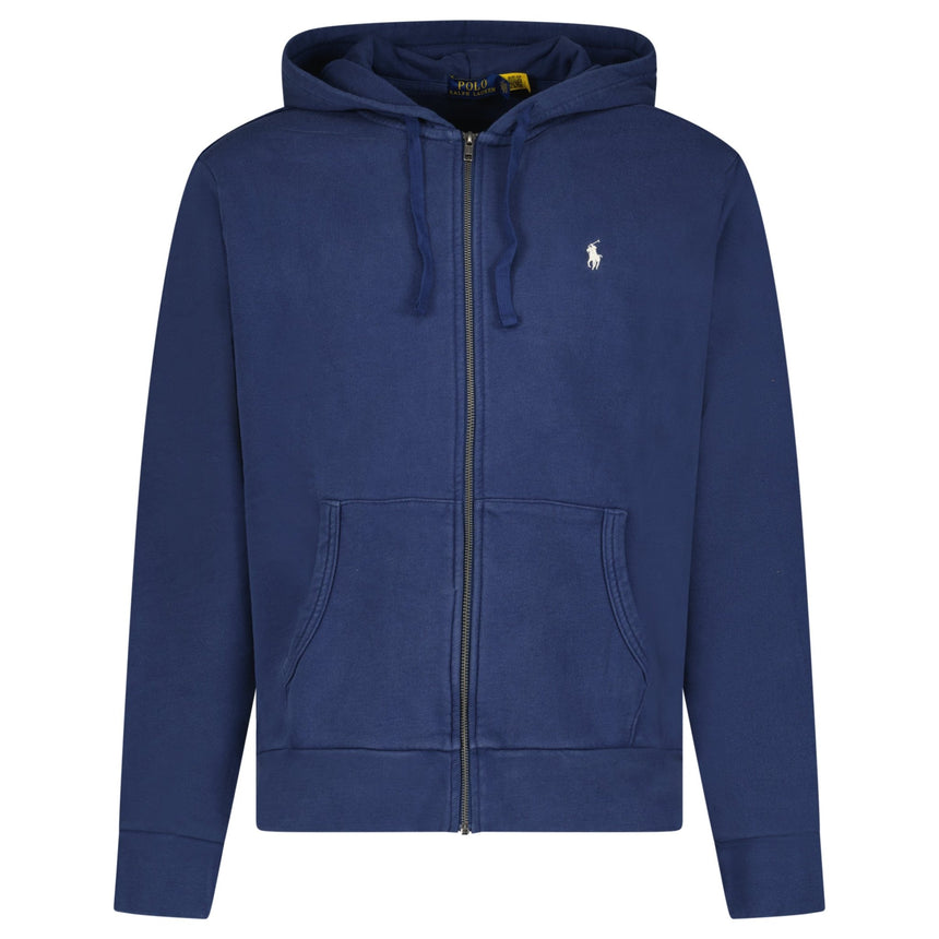 Ralph Lauren Logo - Embroidered Zip - Up Hoodie in Dark Blue - Boinclo - Outlet Sale Under Retail