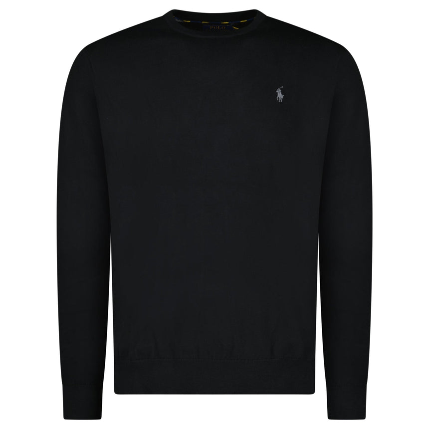 Ralph Lauren Slim Fit Cotton Jumper in Black - Boinclo - Outlet Sale Under Retail