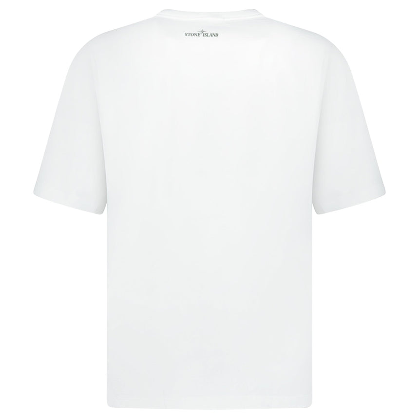 Stone Island 24/2 'Optical Two' Print T-Shirt White - Boinclo - Outlet Sale Under Retail