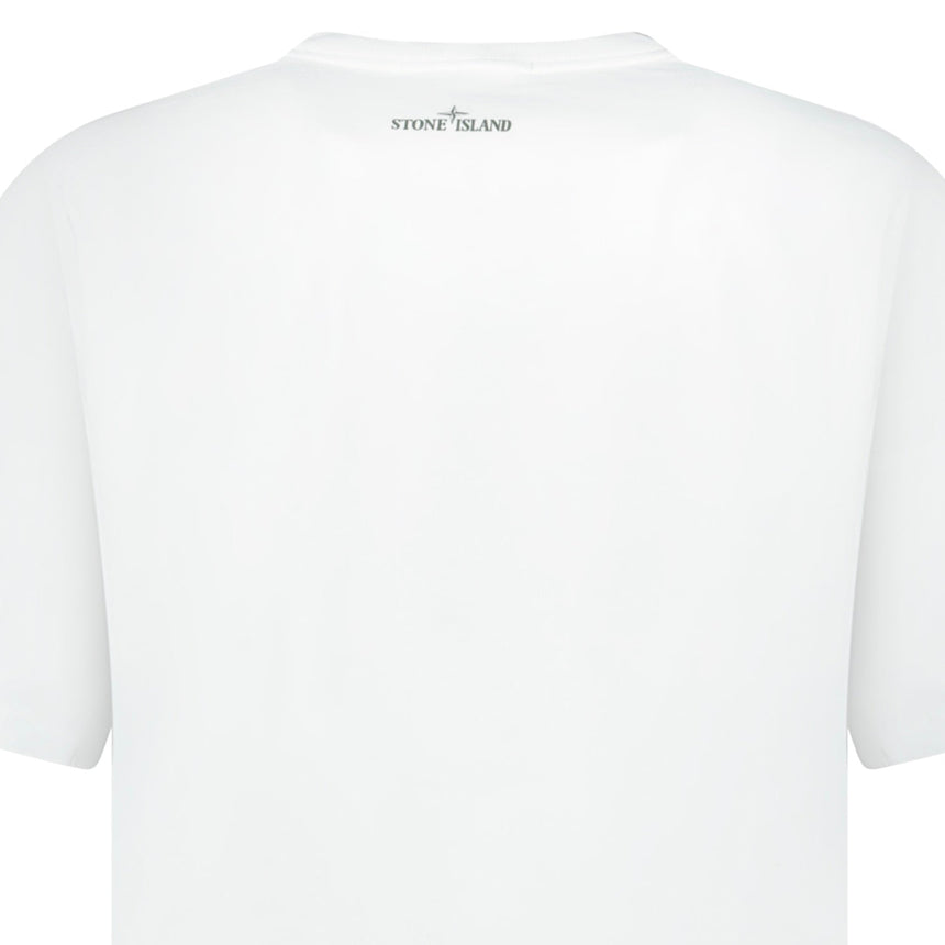 Stone Island 24/2 'Optical Two' Print T-Shirt White - Boinclo - Outlet Sale Under Retail