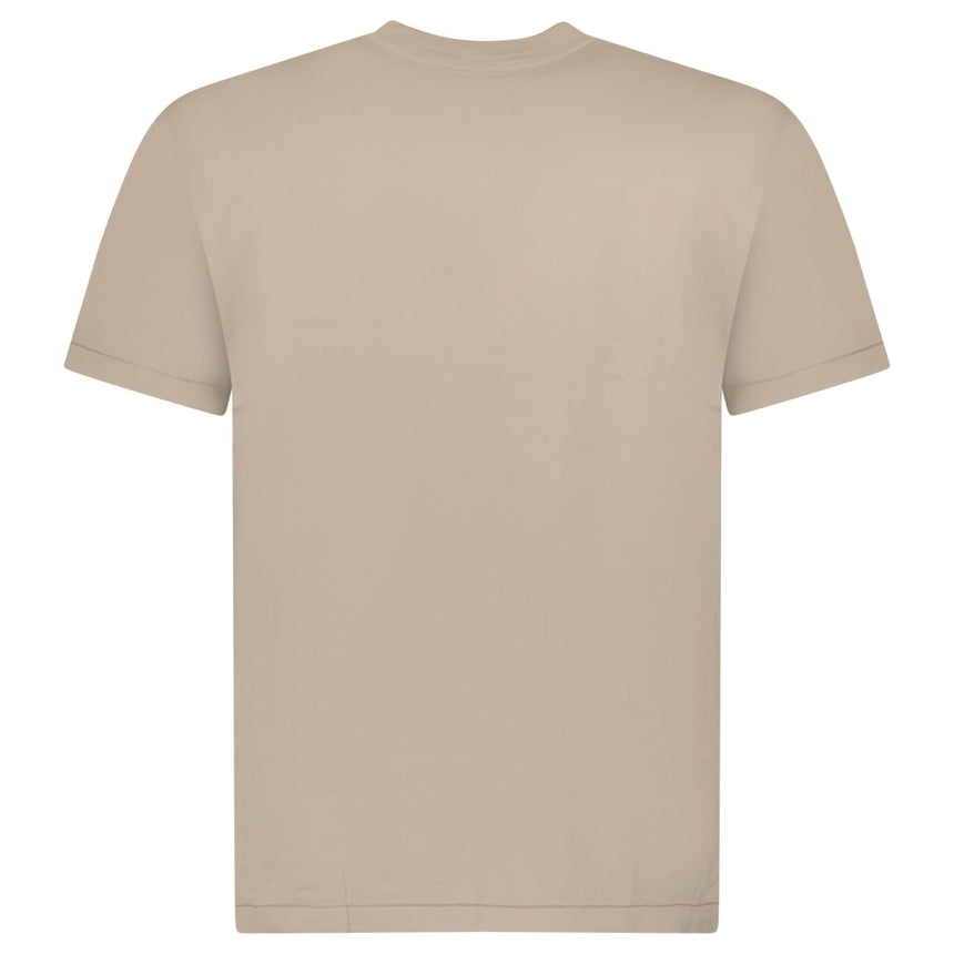 Stone Island 60/2 Cotton Jersey Compass Logo Patch Short Sleeve T-Shirt in Desert - Boinclo - Outlet Sale Under Retail