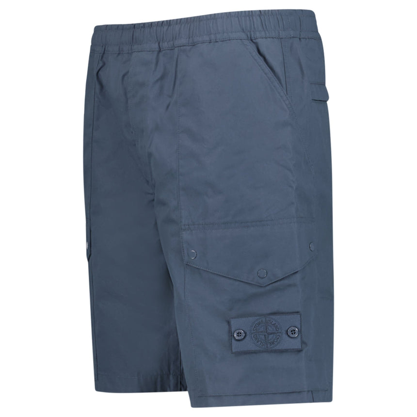 Stone Island All-Weather Cotton Canvas Ghost Cargo Shorts in Slate Blue - Boinclo - Outlet Sale Under Retail