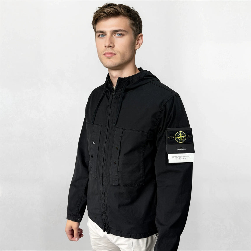 Stone Island Black Chest Pocket Hooded Jacket - Boinclo - Outlet Sale Under Retail