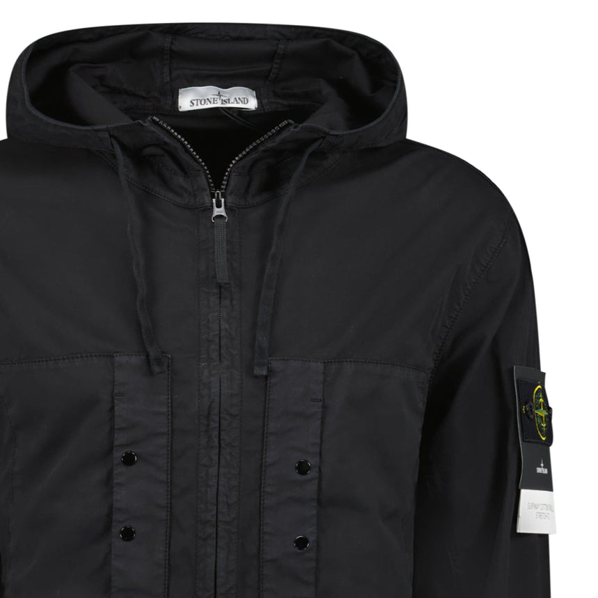 Stone Island Black Chest Pocket Hooded Jacket - Boinclo - Outlet Sale Under Retail