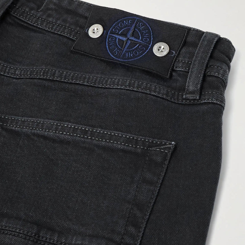 Stone Island Blue Rinsed Buttoned Indigo Denim Jeans Black - Boinclo - Outlet Sale Under Retail