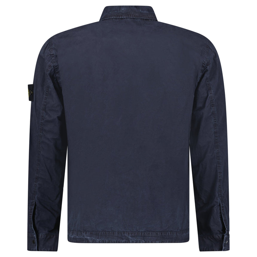 Stone Island Brushed Organic Cotton Canvas ‘OLD’ Effect Overshirt in Navy - Boinclo - Outlet Sale Under Retail