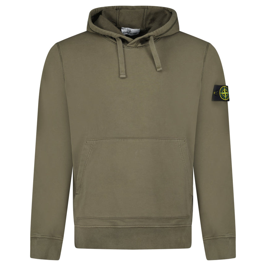 Stone Island Brushed Organic Cotton Hoodie Military Green - Boinclo - Outlet Sale Under Retail