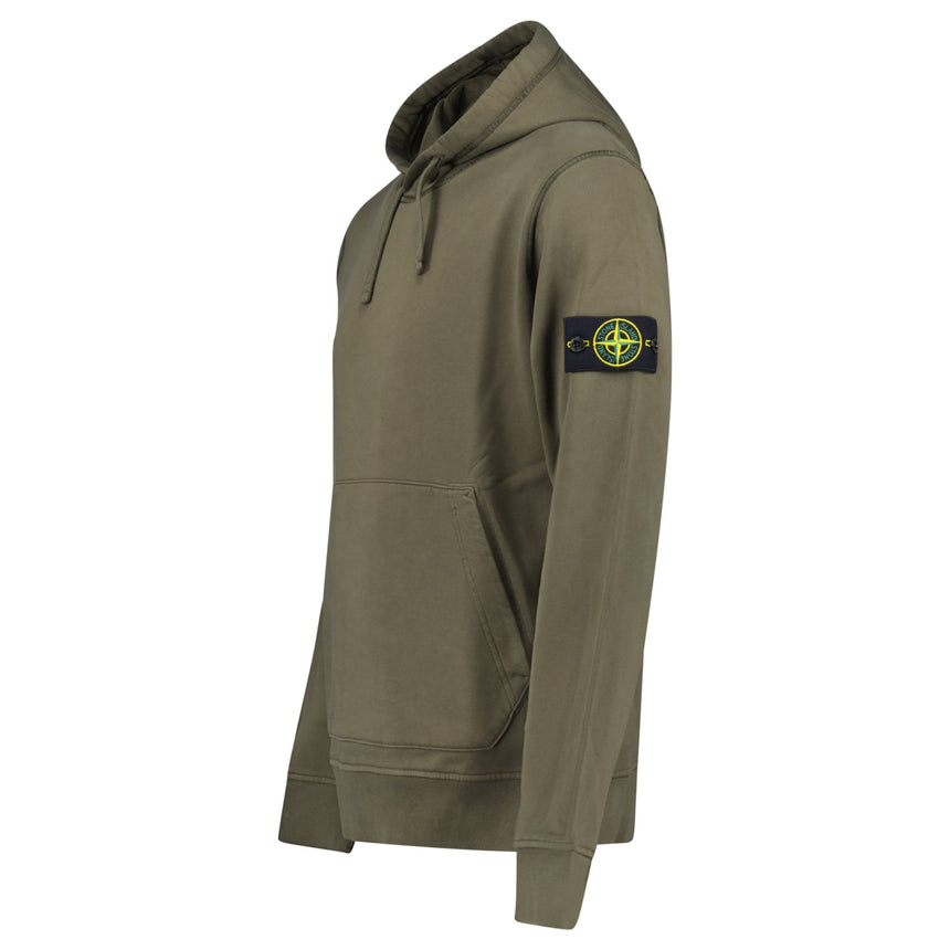 Stone Island Brushed Organic Cotton Hoodie Military Green - Boinclo - Outlet Sale Under Retail