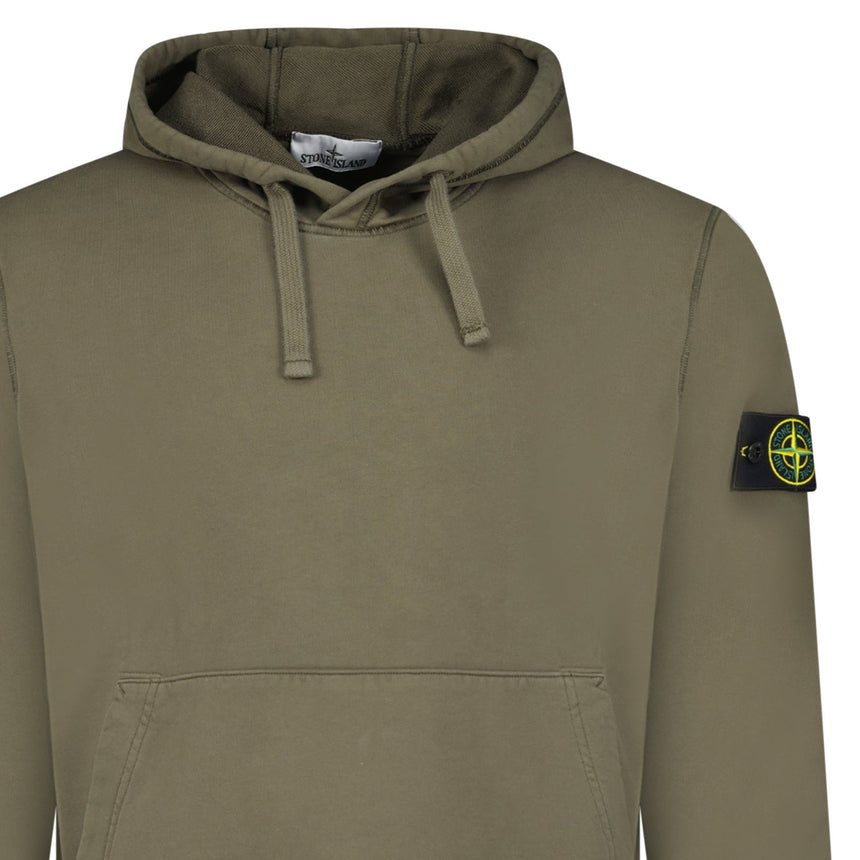 Stone Island Brushed Organic Cotton Hoodie Military Green - Boinclo - Outlet Sale Under Retail