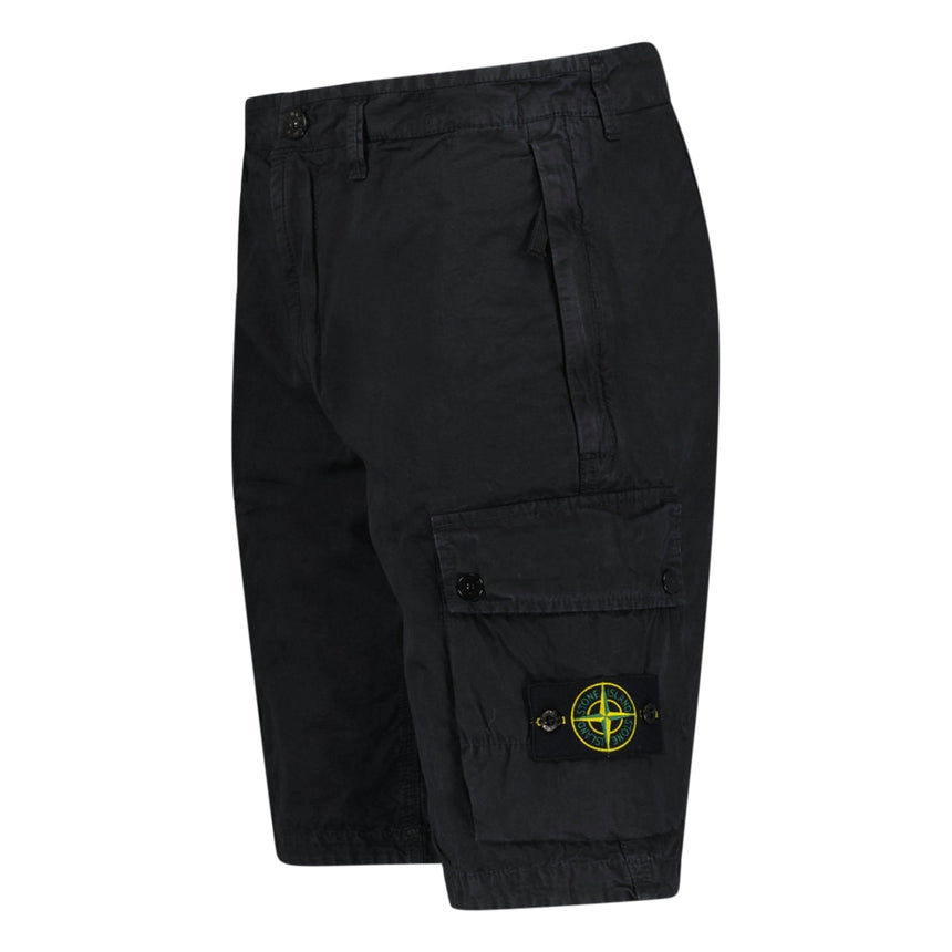 Stone Island Brushed Organic Cotton “Old” Effect Cargo Shorts Black - Boinclo - Outlet Sale Under Retail
