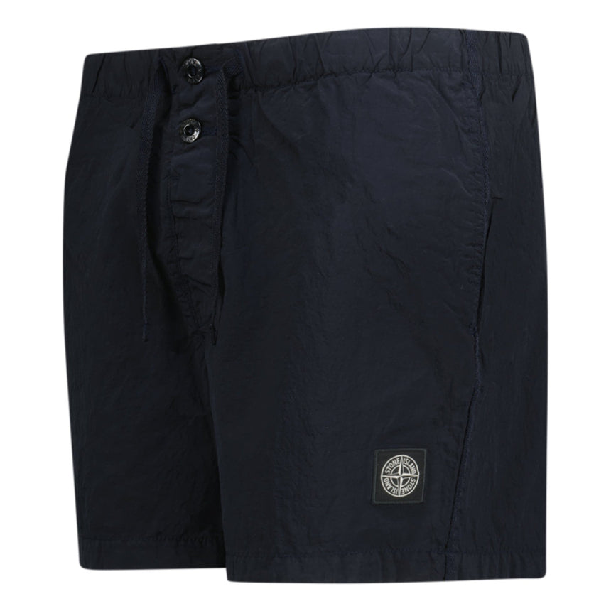 Stone Island Compass Button Chrome Swim Shorts Navy