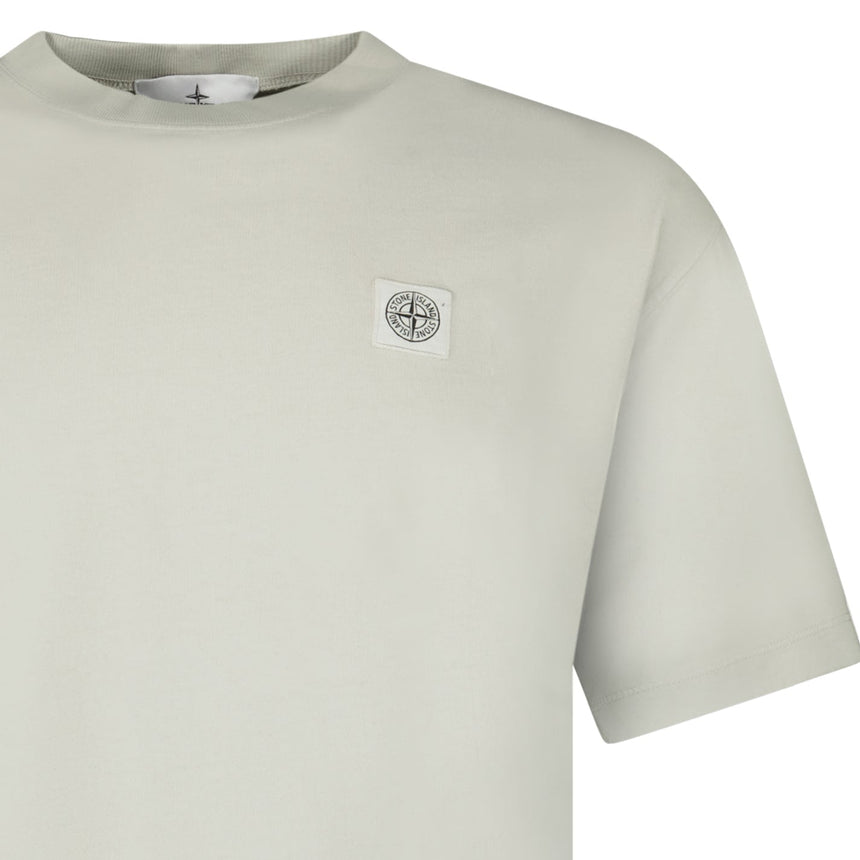 Stone Island Combed Organic Patch Logo T-Shirt in Pearl Grey - Boinclo - Outlet Sale Under Retail
