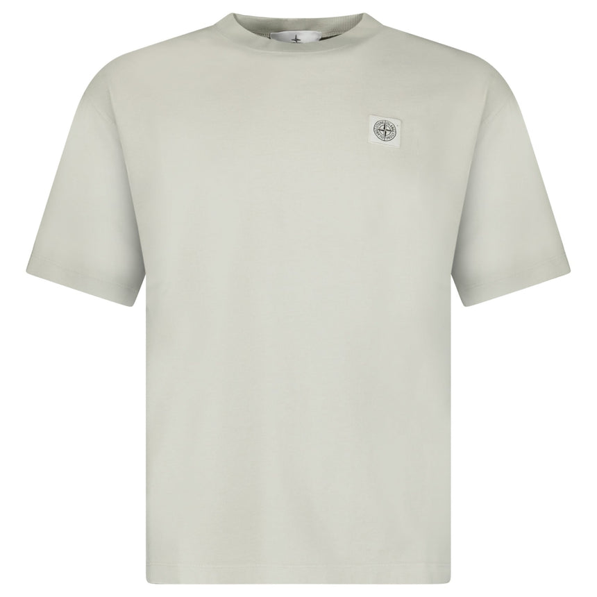 Stone Island Combed Organic Patch Logo T-Shirt in Pearl Grey - Boinclo - Outlet Sale Under Retail