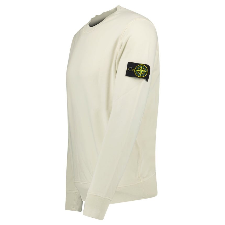 Stone Island Compass Badge Organic Cotton Crewneck Sweatshirt Sand - Boinclo - Outlet Sale Under Retail