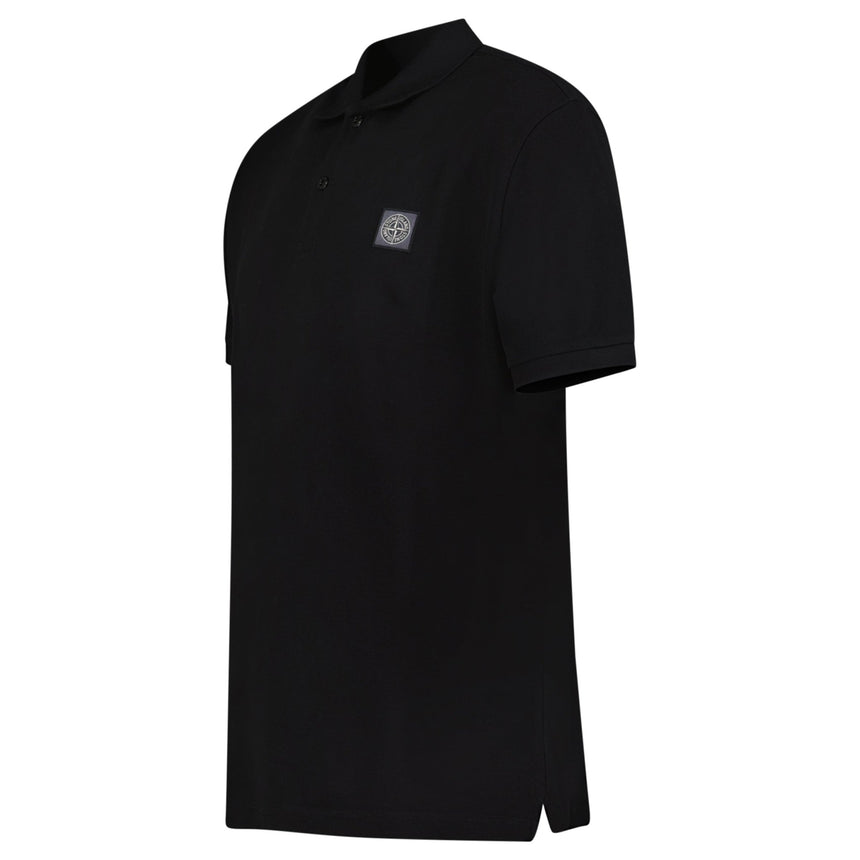 Stone Island Compass Badge Polo T-Shirt Regular Fit Black - Boinclo - Outlet Sale Under Retail
