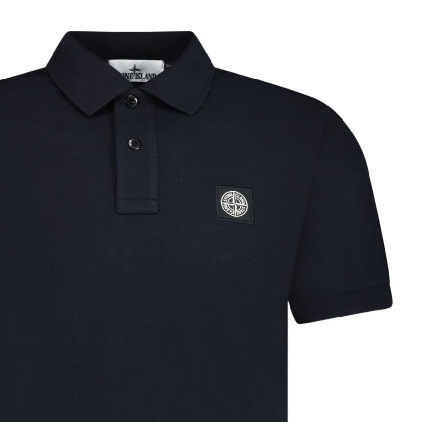 Stone Island Compass Badge Polo T-Shirt Slim Fit Black - Boinclo - Outlet Sale Under Retail