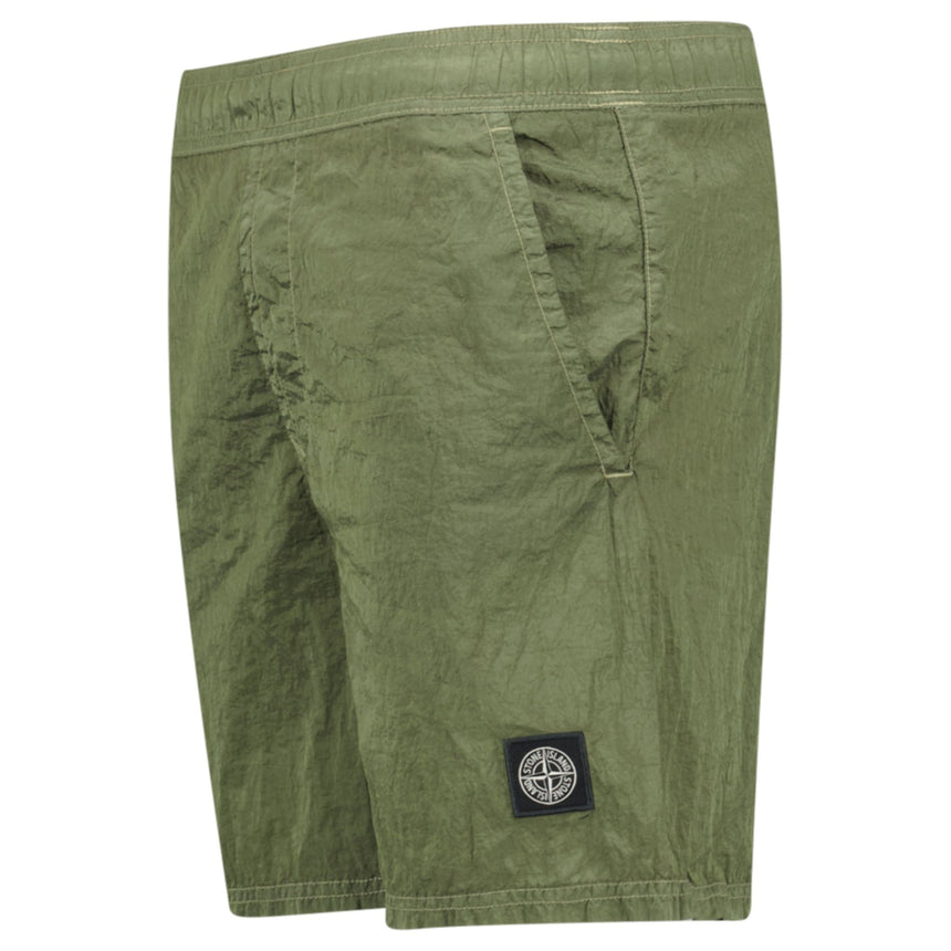 Stone Island Compass Chrome Swim Shorts Military Green - Boinclo - Outlet Sale Under Retail