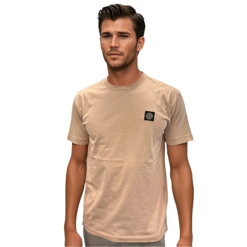 Stone Island Compass Logo Patch Cotton T-Shirt Antique Rose - Boinclo - Outlet Sale Under Retail