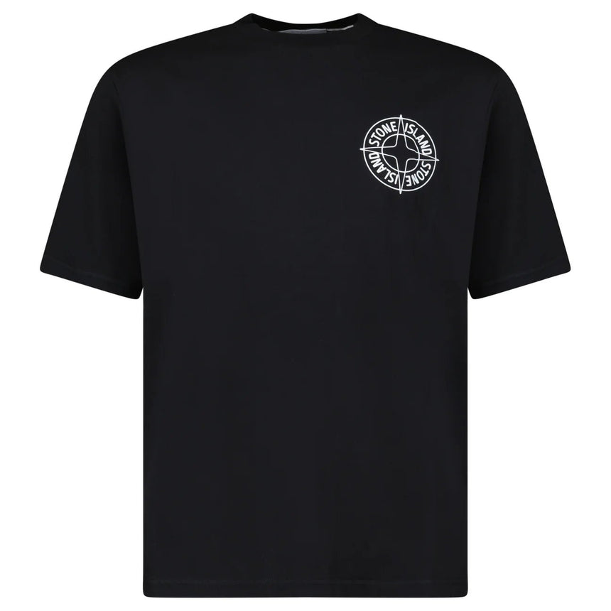 Stone Island Compass - Print Crewneck T-Shirt in Black - Boinclo - Outlet Sale Under Retail