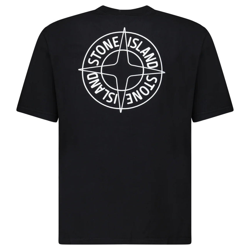 Stone Island Compass - Print Crewneck T-Shirt in Black - Boinclo - Outlet Sale Under Retail